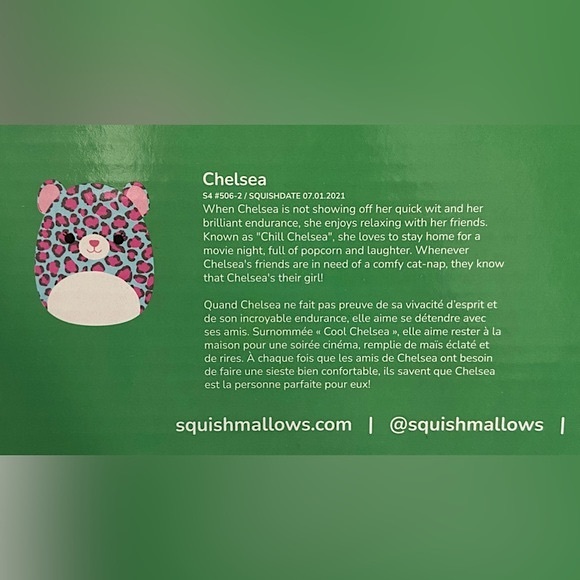 Squishmallows Ornament Set: Chelsea (leopard) & Corinna (cat). Size: 4 inches. - Picture 11 of 13